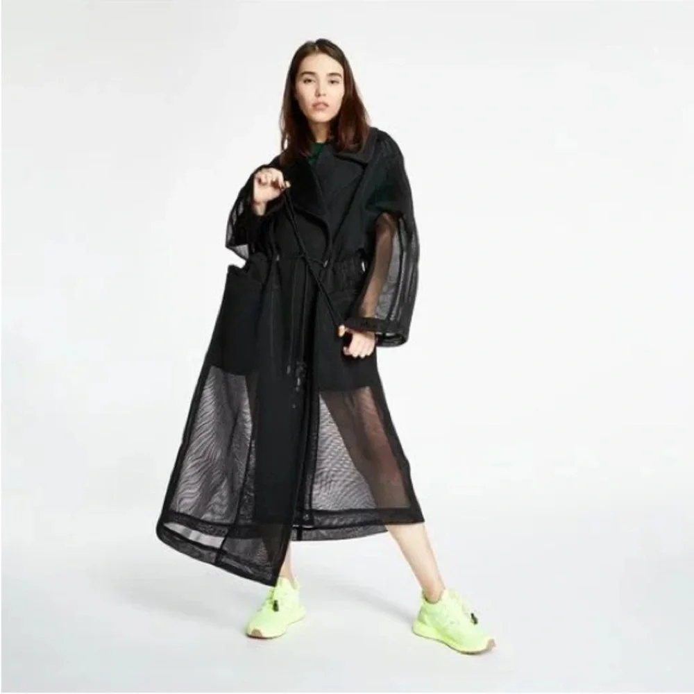 Black Sheer Trench Coat - Picture 3 of 4